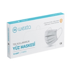 Wexta Tek Kullanımlık Maske 10'Lu